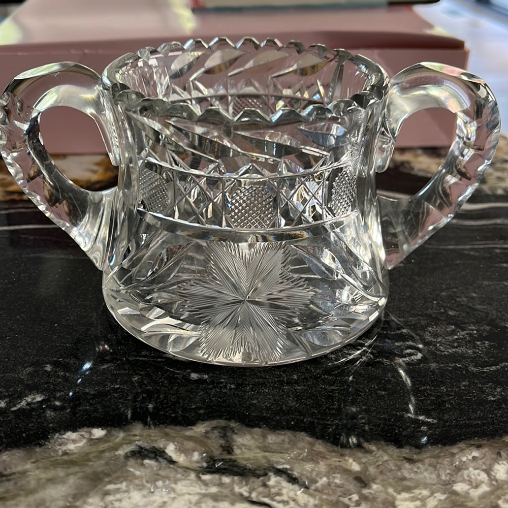 Vintage Crystal Sugar Jar
